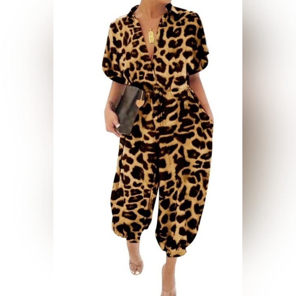 Classy Leopard Print Jumpsuit - image 1